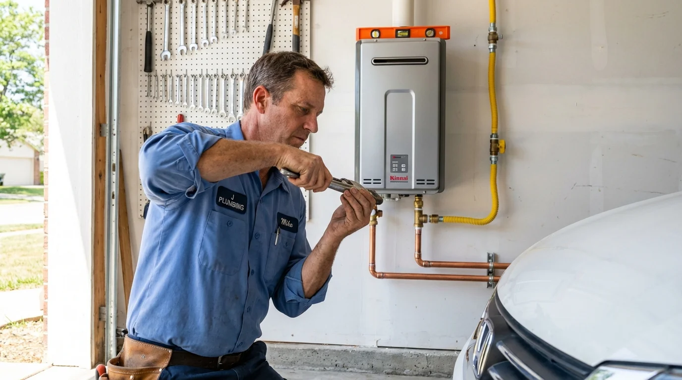 Tankless water heater installation by a Johns Plumbing LLC plumber in Post Falls